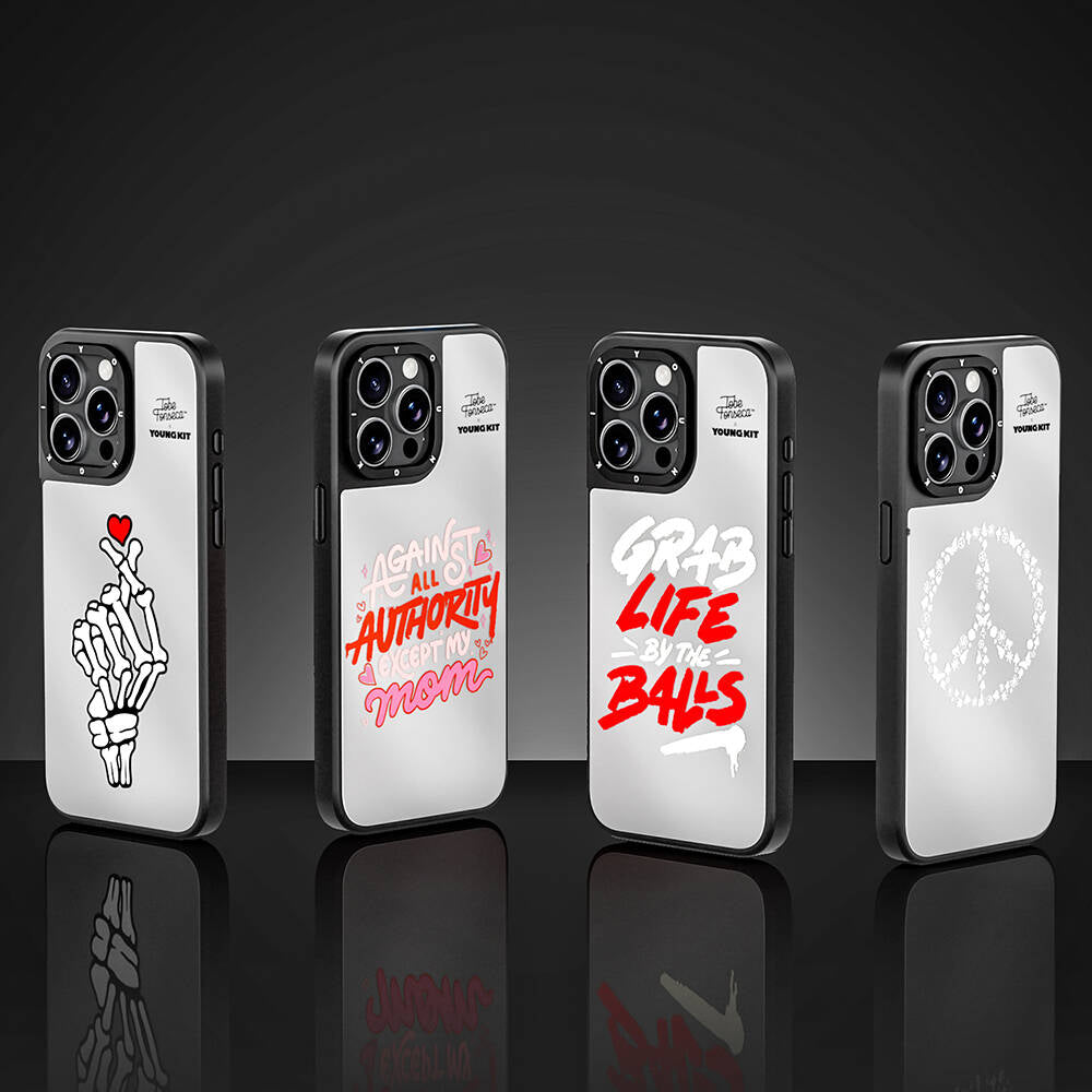 Apple iPhone 15 Pro Max Kılıf Tobias Fonseca Tasarımlı Youngkit Mirror Kapak Kırmızı