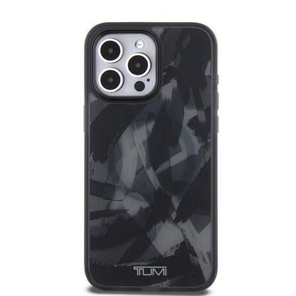 iPhone 15 Pro Max Kılıf TUMI Orjinal Lisanslı M-safe Şarj Özellikli Buzlanmış Saydam Fırça Kamuflajı Desenli Kılıf