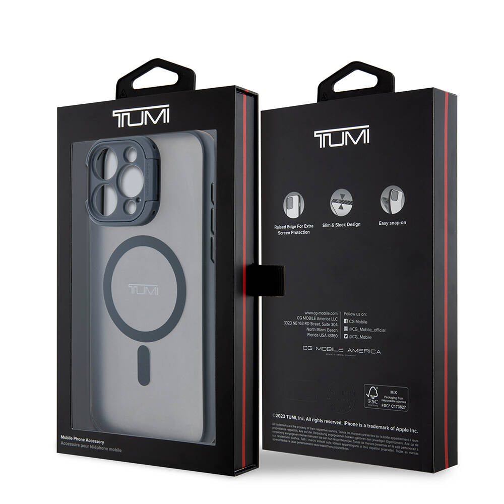 iPhone 15 Pro Max Kılıf TUMI Orjinal Lisanslı M-safe Şarj Özellikli Kamera Standlı Buzlu Mat Kılıf