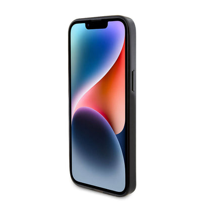 Apple iPhone 15 Pro Max Kılıf TUMI Orjinal Lisanslı Magsafe Şarj Özellikli PC TPU Metal Logolu Ring Standlı Kapak Siyah