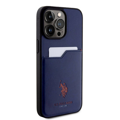 Apple iPhone 15 Pro Max Kılıf U.S. Polo Assn. Orjinal Lisanslı Baskı Logolu PU Kartlıklı Kapak Kırmızı