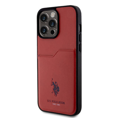 Apple iPhone 15 Pro Max Kılıf U.S. Polo Assn. Orjinal Lisanslı Baskı Logolu PU Kartlıklı Kapak Mavi