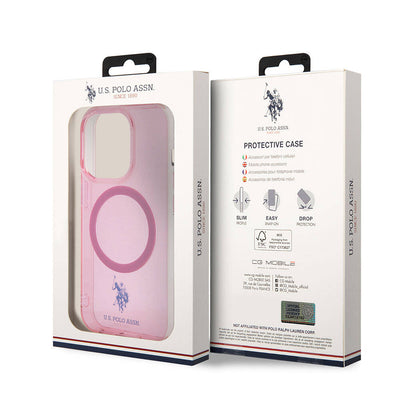 Apple iPhone 15 Pro Max Kılıf U.S. Polo Assn. Orjinal Lisanslı Magsafe Şarj Özellikli Transparan Tasarım Kapak Renksiz