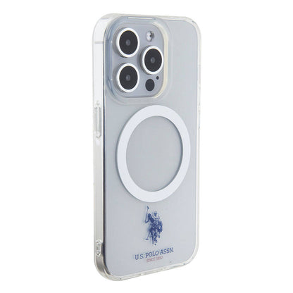 iPhone 15 Pro Max Kılıf U.S. Polo Assn. Orjinal Lisanslı M-safe Şarj Özellikli Transparan Tasarım Kılıf
