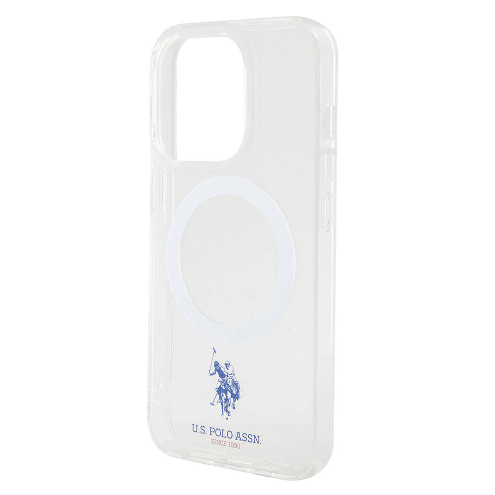 Apple iPhone 15 Pro Max Kılıf U.S. Polo Assn. Orjinal Lisanslı Magsafe Şarj Özellikli Transparan Tasarım Kapak Pembe
