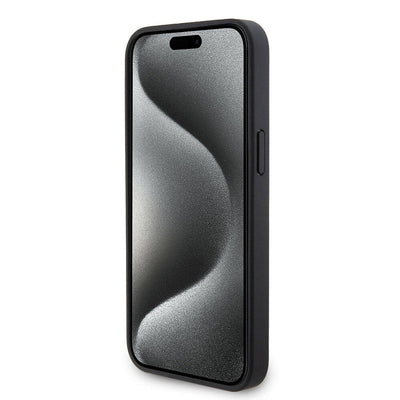 Apple iPhone 15 Pro Max Kılıf U.S. Polo Assn. Orjinal Lisanslı Suni Deri Arka Yüzey Baskı Logolu Örgü Desenli Kapak Lacivert