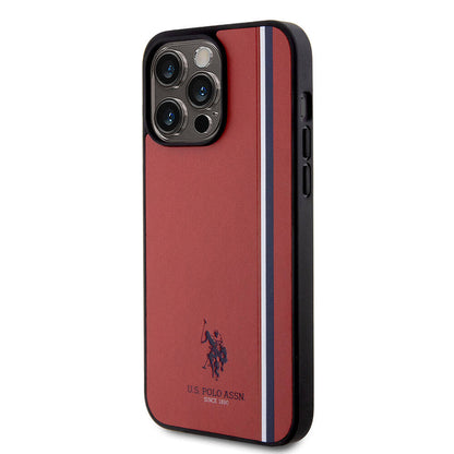 iPhone 15 Pro Max Kılıf U.S. Polo Assn. Orjinal Lisanslı Üç Renk Şerit Tasarımlı Baskı Logolu Kılıf