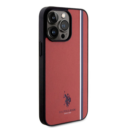 iPhone 15 Pro Max Kılıf U.S. Polo Assn. Orjinal Lisanslı Üç Renk Şerit Tasarımlı Baskı Logolu Kılıf