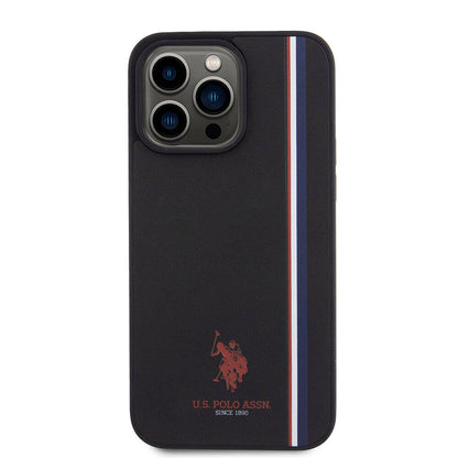 iPhone 15 Pro Max Kılıf U.S. Polo Assn. Orjinal Lisanslı Üç Renk Şerit Tasarımlı Baskı Logolu Kılıf