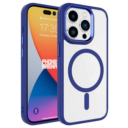 iPhone 15 Pro Max Kılıf Wireless Şarj Özellikli Zore Krom M-safe Silikon Kılıf