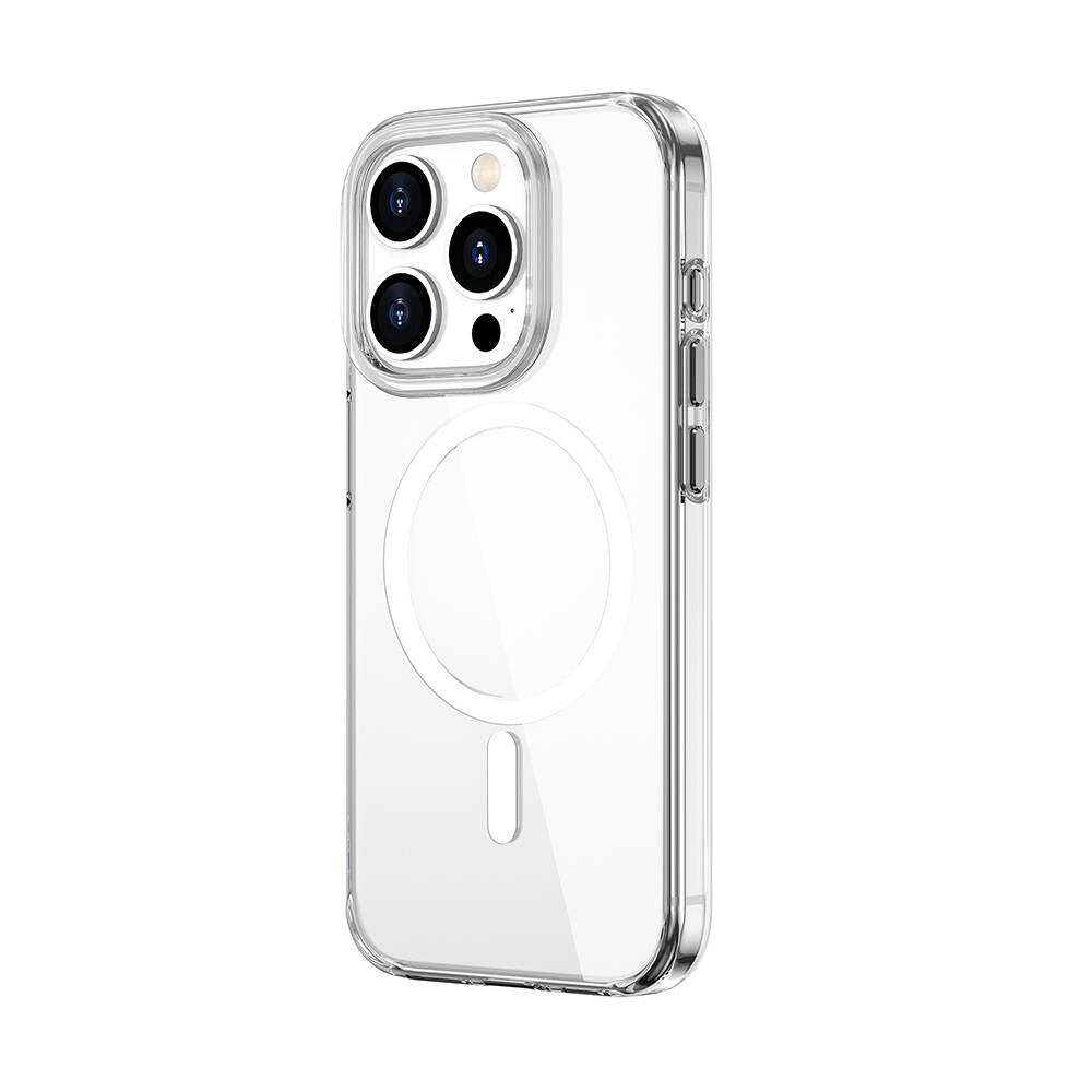 Apple iPhone 15 Pro Max Kılıf Wiwu BC-022 Magsafe Şarj Özellikli Şeffaf Transparan Kapak Renksiz