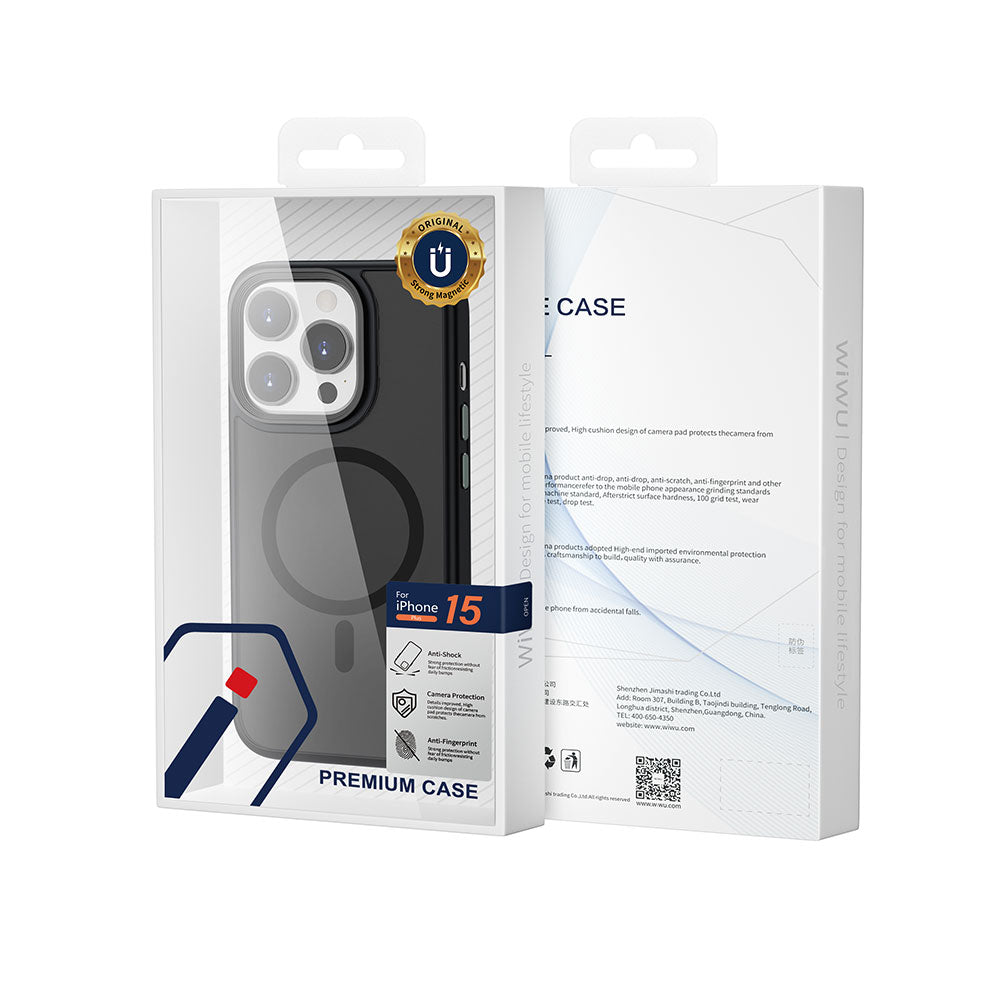 iPhone 15 Pro Max Kılıf Wiwu FGG-011 M-safe Şarj Özellikli Kamera Korumalı Kılıf