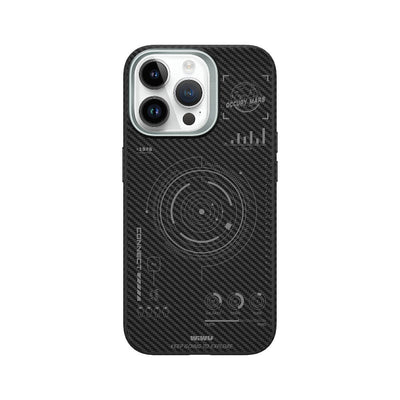 Apple iPhone 15 Pro Max Kılıf Wiwu HHX-016 Karbon Fiber 600D Mars Kevlar Kapak Siyah