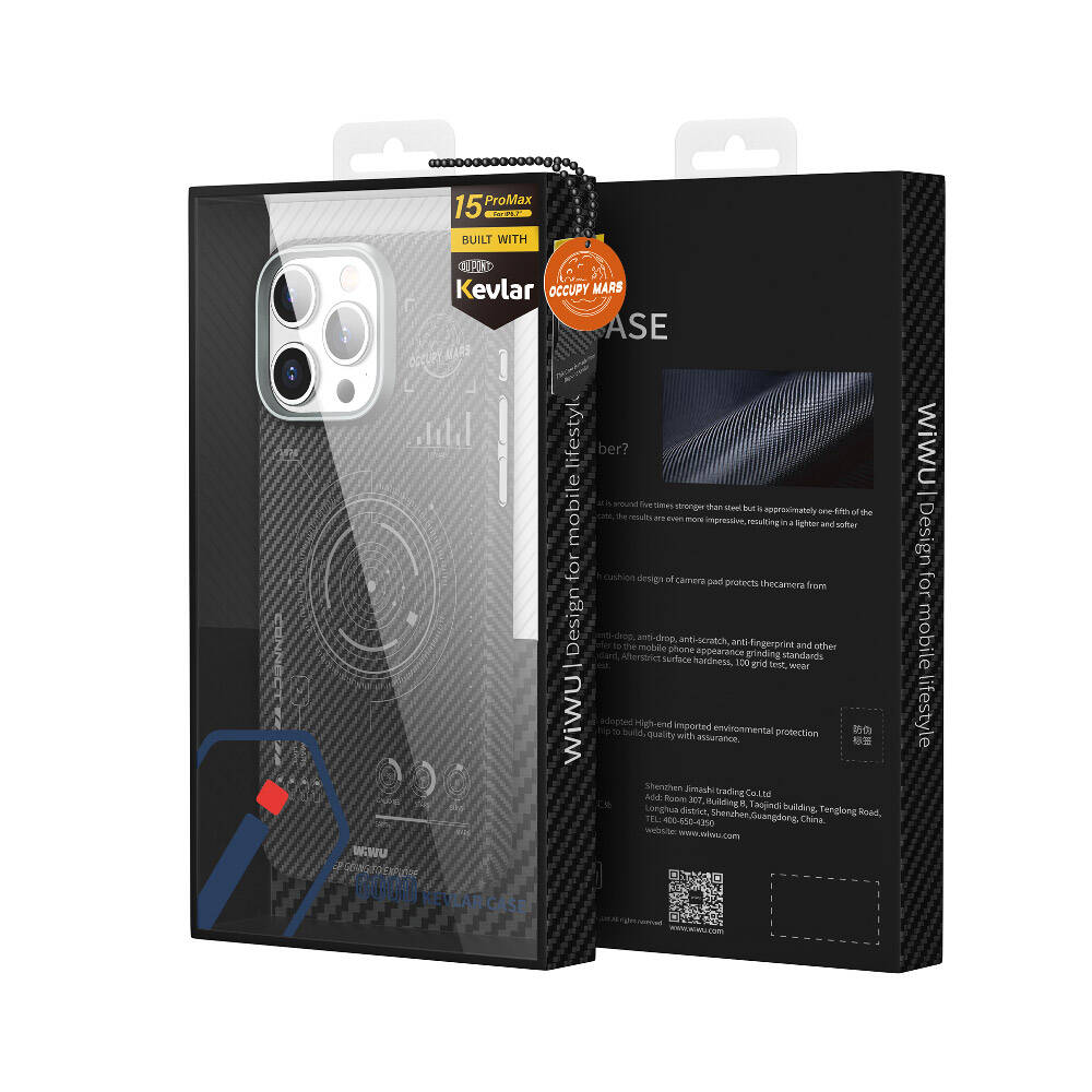 iPhone 15 Pro Max Kılıf Wiwu HHX-016 Karbon Fiber 600D Mars Kevlar Kılıf