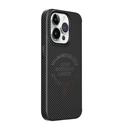 iPhone 15 Pro Max Kılıf Wiwu LCC-107 Karbon Fiber M-safe Şarj Özellikli Kamera Korumalı Kabon Kılıf