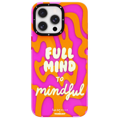 Apple iPhone 15 Pro Max Kılıf Yazı Desenli Youngkit Mindfulness Serisi Kapak Mavi