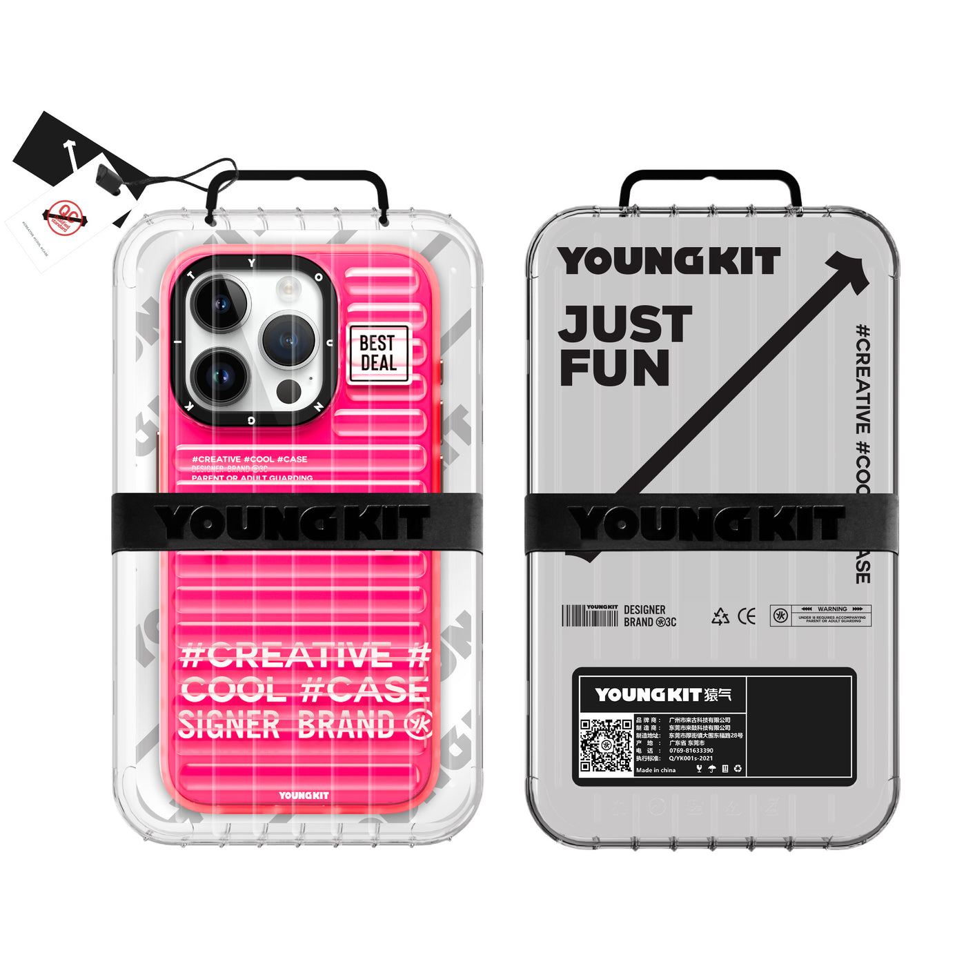 Apple iPhone 15 Pro Max Kılıf YoungKit Luggage FireFly Serisi Kapak Sierra Mavi