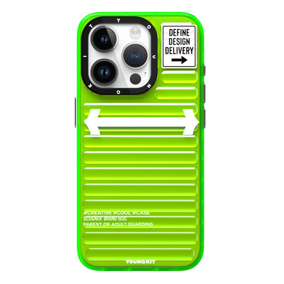 Apple iPhone 15 Pro Max Kılıf YoungKit Luggage FireFly Serisi Kapak Yeşil