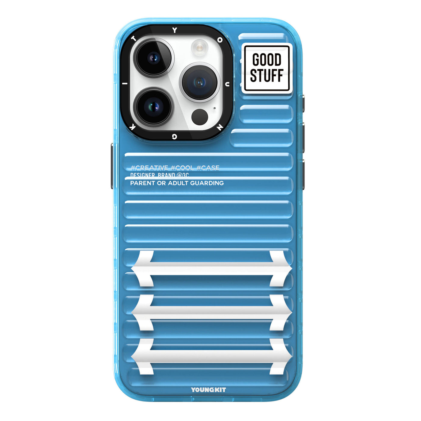 Apple iPhone 15 Pro Max Kılıf YoungKit Luggage FireFly Serisi Kapak Mavi
