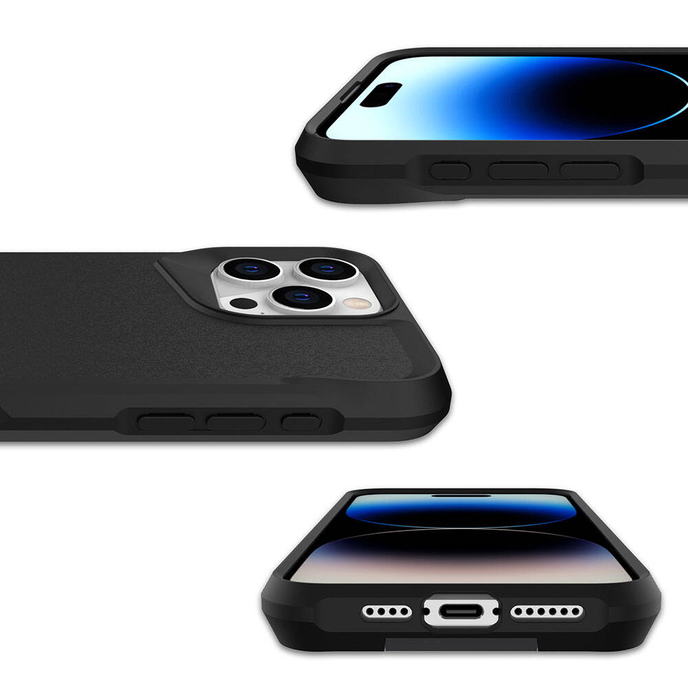 iPhone 15 Pro Max Kılıf Zore Airbag Kenarlı T-Max Mat Standlı Kılıf