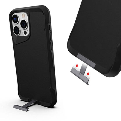 iPhone 15 Pro Max Kılıf Zore Airbag Kenarlı T-Max Mat Standlı Kılıf