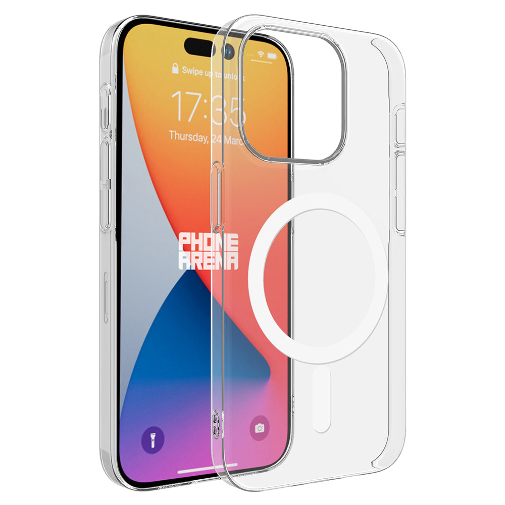 Apple iPhone 15 Pro Max Kılıf Zore Magsafe Şarj Özellikli Şeffaf Tek Kamera Çerçeveli Porto Kapak Renksiz