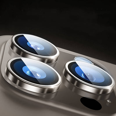 Apple iPhone 15 Pro Max Wiwu LG-003 Lens Guard Çizilmeye Karşı Dayanıklı Safir Kamera Lens Koruyucu Mavi-Titanyum