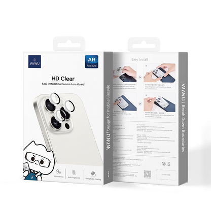 iPhone 15 Pro Max Wiwu LG-007 Lens Guard Oleofobik Anti Reflective Kamera Lens Koruyucu + Kolay Uygulama Aparatlı