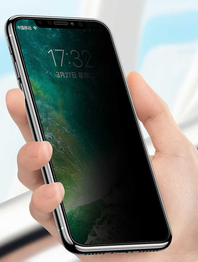 Apple iPhone 15 Pro Max Zore Hoparlör Filtreli Hayalet Ekran Koruyucu Tam Koruma