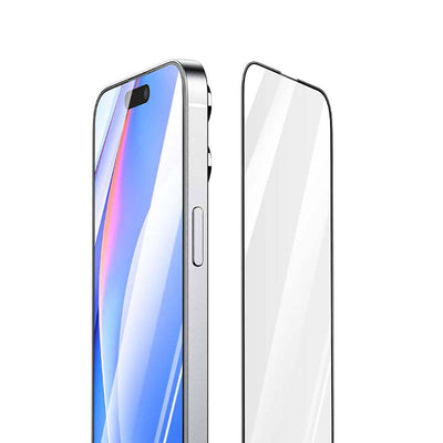 Apple iPhone 15 Pro Recci RSP-A02SD 3D HD Full Transparan Temperli Cam Ekran Koruyucu Siyah