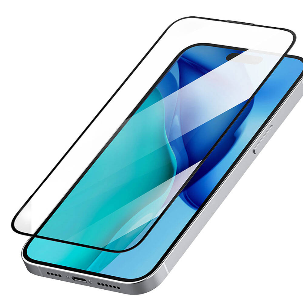 iPhone 15 Pro Recci RSP-A21HD Full Transparan Temperli Cam Ekran Koruyucu
