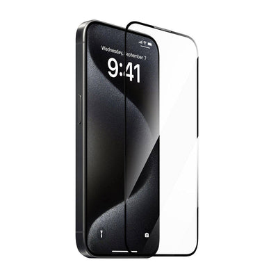 Apple iPhone 15 Pro Wiwu GT-008 Polimer Oleofobik Kaplama Şeffaf Pürüzsüz Temperli Cam Ekran Koruyucu 10'lu Paket Siyah