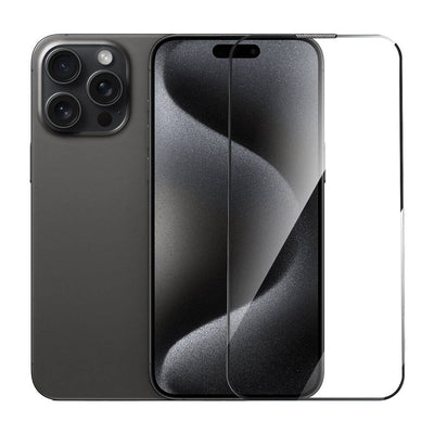 Apple iPhone 15 Pro Wiwu GT-008 Polimer Oleofobik Kaplama Şeffaf Pürüzsüz Temperli Cam Ekran Koruyucu 10'lu Paket Siyah
