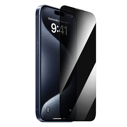 iPhone 15 Pro Wiwu GT-011 Anti-Bakteriyel Özellikli Polimer Oleofobik Kaplama Temperli Privacy Cam Ekran Koruyucu