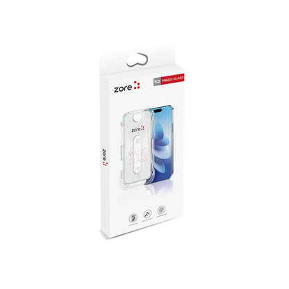 iPhone 15 Pro Zore Kolay Uygulama Aparatlı 5D Magic Glass Cam Ekran Koruyucu