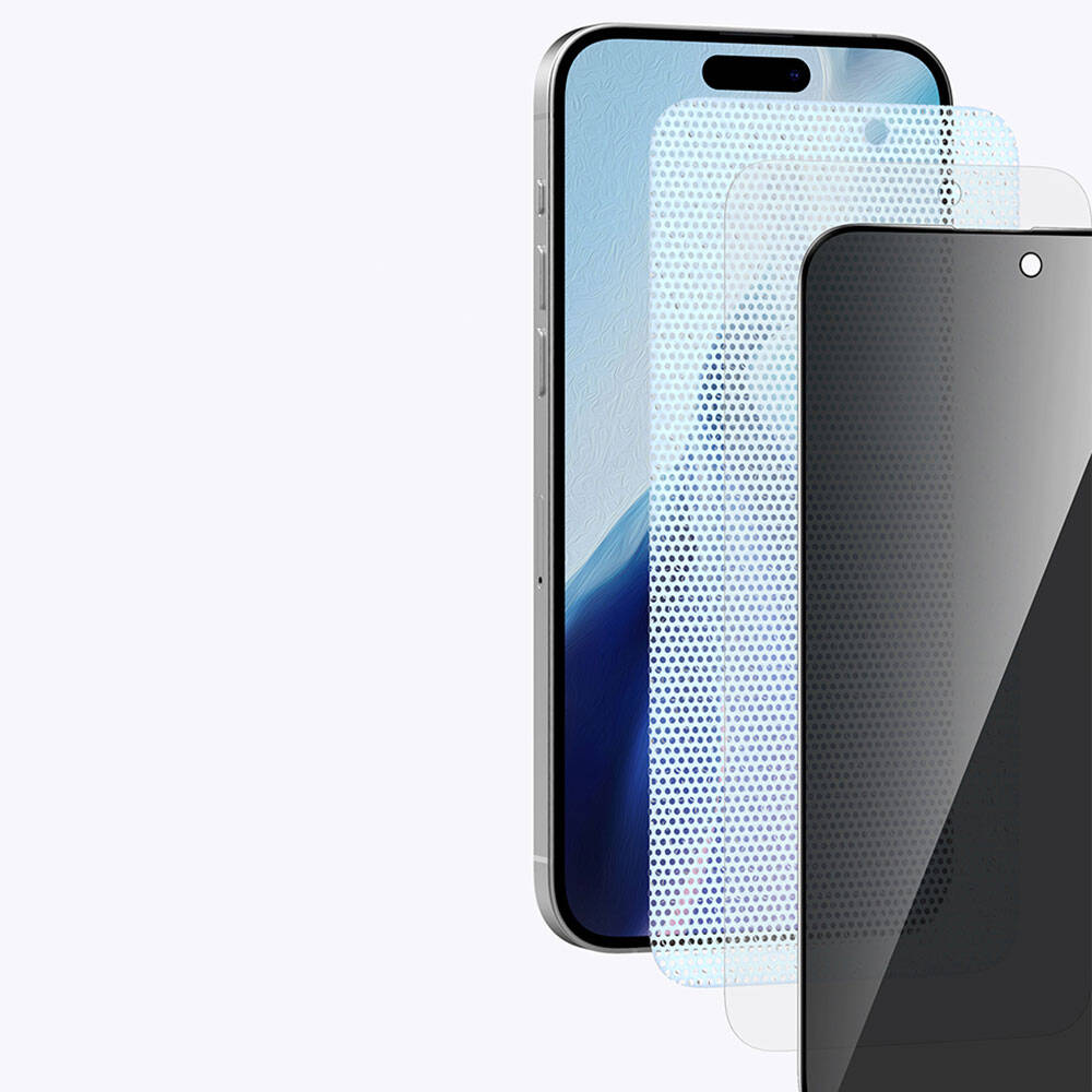 iPhone 15 Recci RSP-A05SP 3D Privacy Shield Temperli Cam Ekran Koruyucu