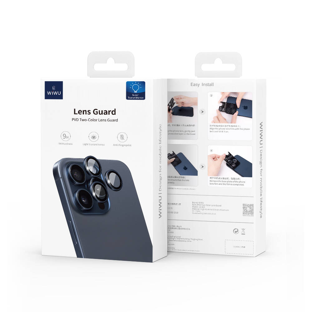 iPhone 15 Wiwu LG-004 PVD Lens Guard Metal Kamera Lens Koruyucu
