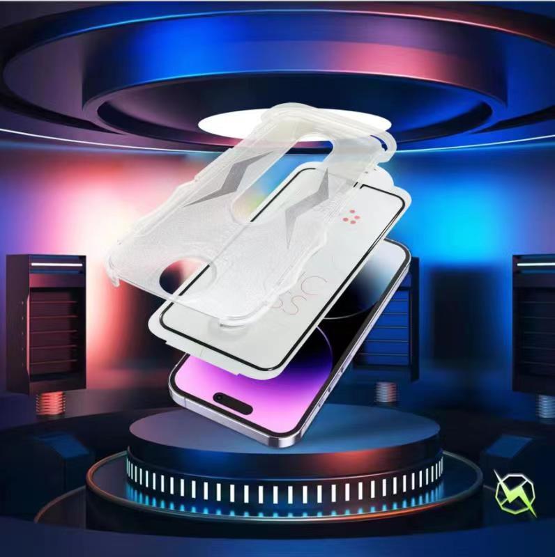 iPhone 15 Zore Kolay Uygulama Aparatlı 5D Magic Glass Cam Ekran Koruyucu