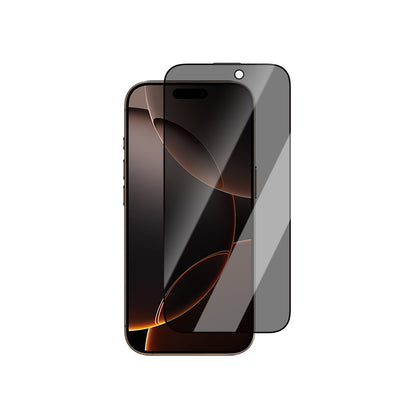 iPhone 16 CaseWorld 0.25mm Privacy 3D Temperli Cam Ekran Koruyucu + Uygulama Aparatlı
