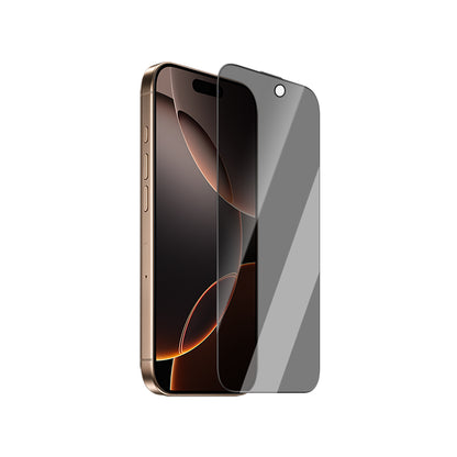 iPhone 16 CaseWorld Crystal Shadow Serisi Safir Coating 0.15mm 3D Privacy Temperli Cam Ekran Koruyucu
