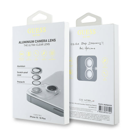iPhone 16 Guess Orjinal Lisanslı Metal Kamera Lens Koruyucu