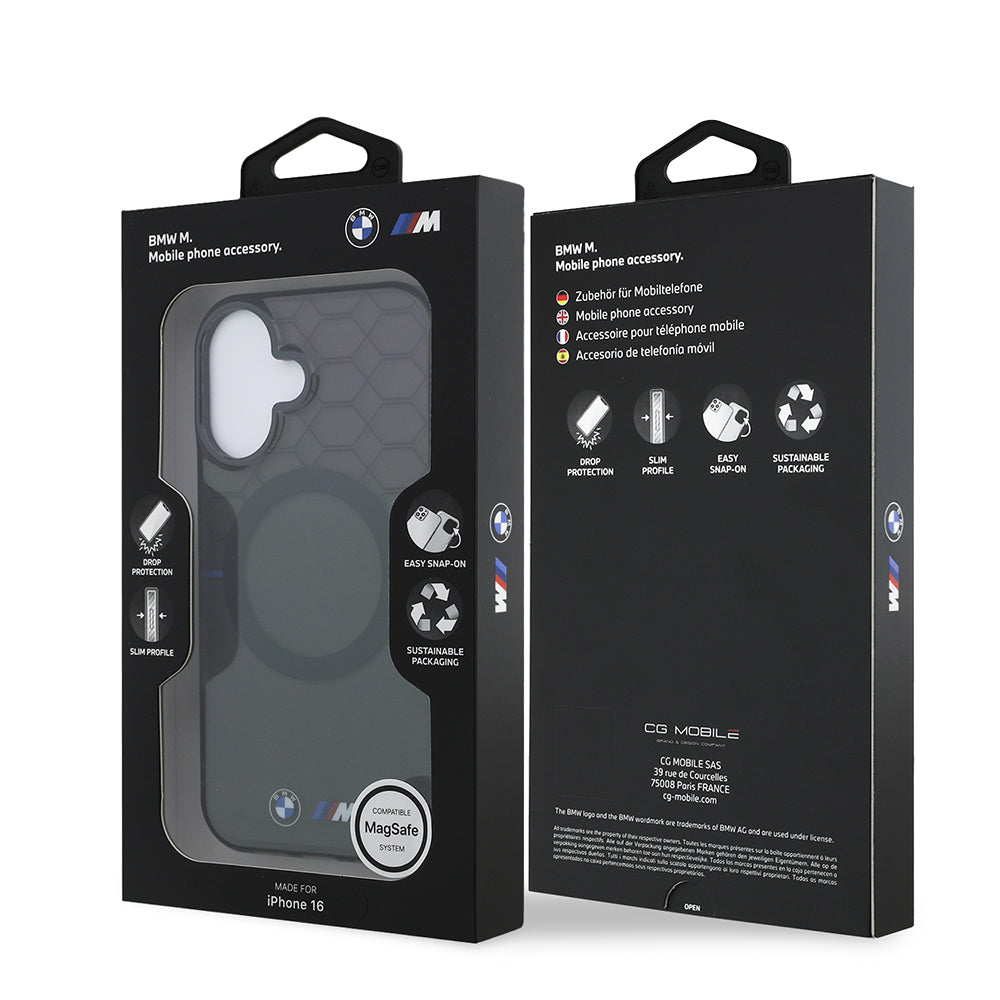 iPhone 16 Kılıf BMW Magsafe Şarj Özellikli Transparan M Dizayn Orjinal Lisanslı Kılıf
