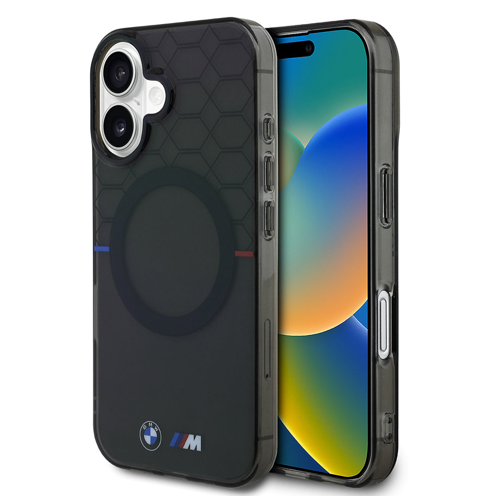 iPhone 16 Kılıf BMW Magsafe Şarj Özellikli Transparan M Dizayn Orjinal Lisanslı Kılıf