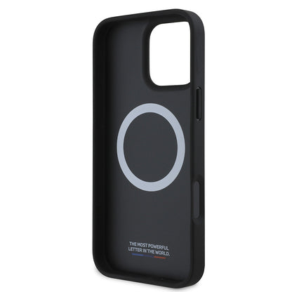 iPhone 16 Kılıf BMW Orjinal Lisanslı M-safe Şarj Özellikli M Logolu Üç Çizgili Dikiş Detaylı Meshed Tricolor Stripes Kılıf