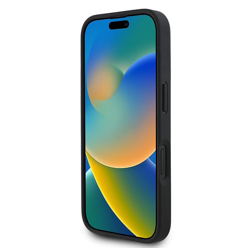 Apple iPhone 16 Kılıf DKNY Orjinal Lisanslı M-safe Şarj Özellikli 3D Yazılı Grid Pattern Kapak Kahverengi