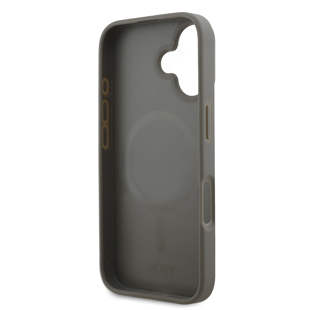 iPhone 16 Kılıf DKNY Orjinal Lisanslı M-safe Şarj Özellikli 3D Yazılı Checkered Pattern Kılıf