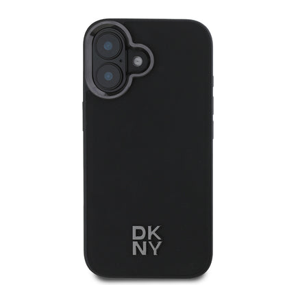 iPhone 16 Kılıf DKNY Orjinal Lisanslı M-safe Şarj Özellikli Metal Logolu PU Deri Plain Kılıf