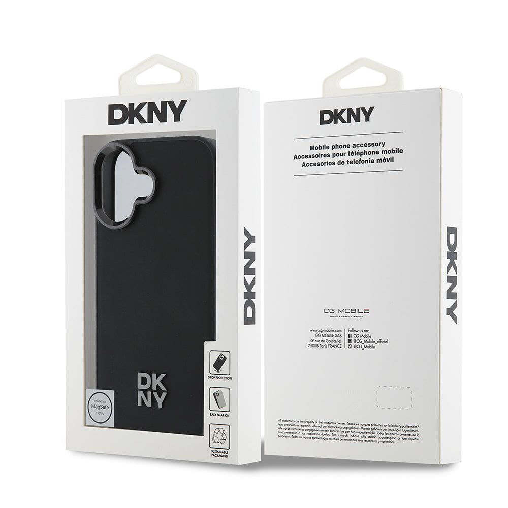 iPhone 16 Kılıf DKNY Orjinal Lisanslı M-safe Şarj Özellikli Metal Logolu PU Deri Plain Kılıf