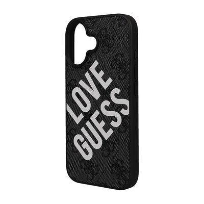 Apple iPhone 16 Kılıf Guess Orjinal Lisanslı Big Love Guess Kapak Kahverengi