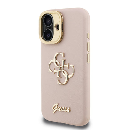 iPhone 16 Kılıf Guess Orjinal Lisanslı Grained Yazı Logolu Kamera Standlı Kılıf